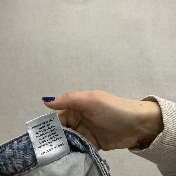 Flying Monkey Jeans Womens 31 Light Wash Icon Wide Leg Distressed Ripped - Picture 8 of 10